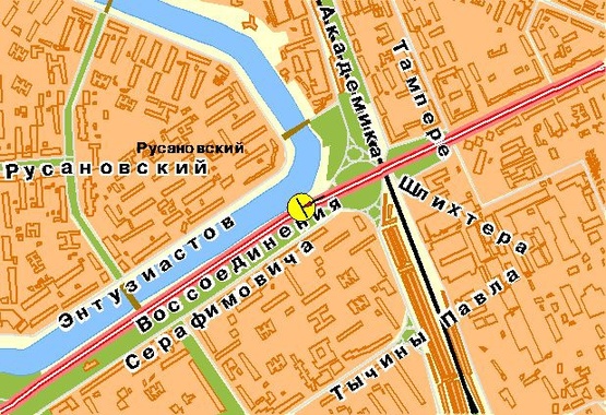 Схема рекламной плоскости по адресу Воссоединения пр-т, 9-й от моста Патона, ж/м Русановка, в центр