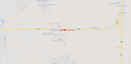 Схема рекламной плоскости по адресу Выезд из Киева, в сторону Чернигова, возле АЗС, 4км от дороги Киев-Бровары, к котедж.городку Княжичи