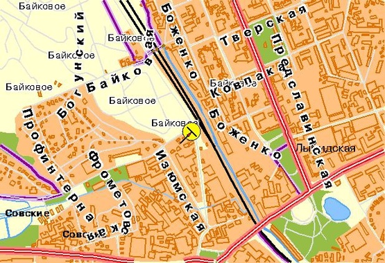 Схема рекламной плоскости по адресу Гринченко Н. ул., 11-й от Протасового Яра, в центр