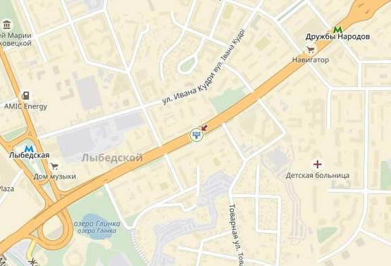 Схема рекламної площини за адресою Дружбы Народов б-р 12, в центр