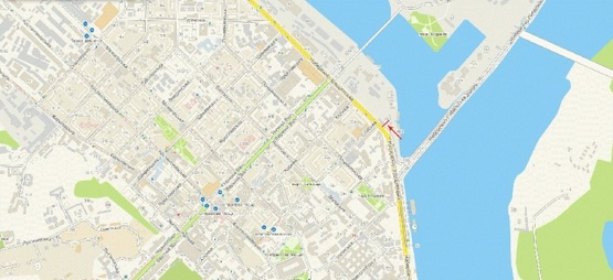 Схема рекламної площини за адресою Набережно-Крещатицкая ул., ресторан Хуторок, из центра