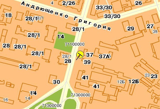 Схема рекламной плоскости по адресу Черновола В. ул. 41, от Воздухофлотского пр-та, выезд с пл. Победы