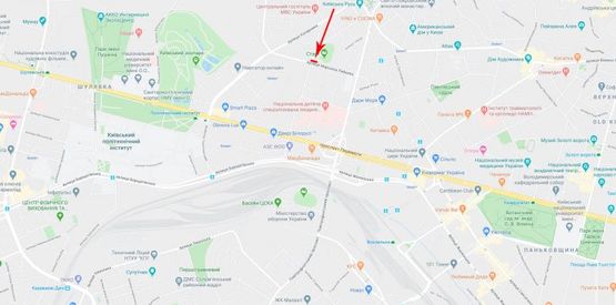 Схема рекламной плоскости по адресу Шолуденко ул. 28 (стадион "Старт")