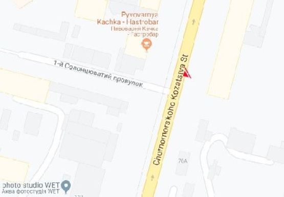 Схема рекламной плоскости по адресу Черноморского Казачества ул., 72