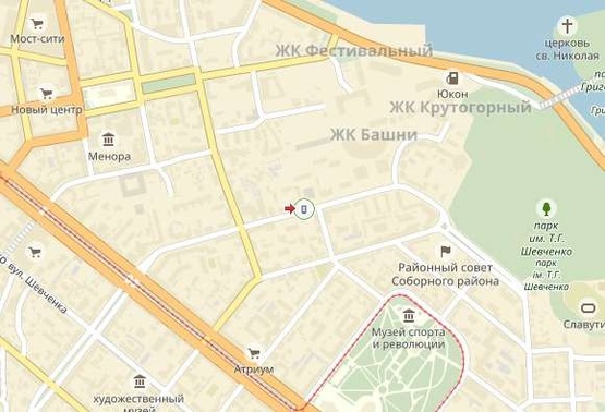 Схема рекламної площини за адресою Владимира Вернадского ул. 16