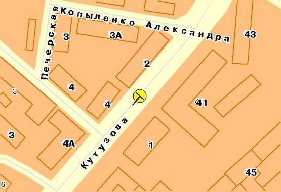 Схема рекламної площини за адресою Кутузова ул., на разделителе