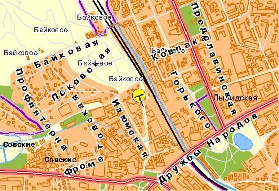 Схема рекламной плоскости по адресу Гринченко Н. ул., 12-й от Протасового Яра, от Южного моста, в центр