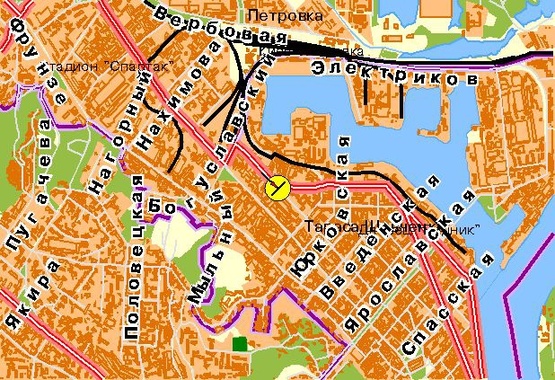 Схема рекламної площини за адресою Межигорская ул., выезд на Набережно-Луговую, правая, в центр Схема рекламної площини за адресою Межигорская ул., выезд на Набережно-Луговую, правая, в центр