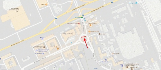 Схема рекламної площини за адресою Окипной Р. ул., возле ул.М.Расковой, к ст.м."Левобережная", клумба