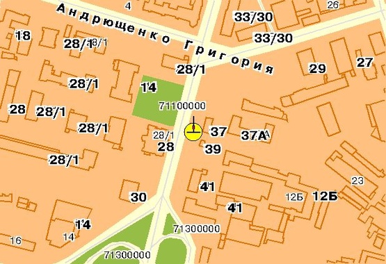 Схема рекламної площини за адресою Черновола В. ул. 41, к Воздухофлотскому пр-ту, съезд на пл.Победы