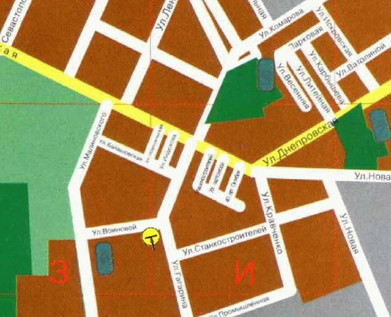 Схема рекламної площини за адресою Гагарина пр-т, возле "АТБ", в центр