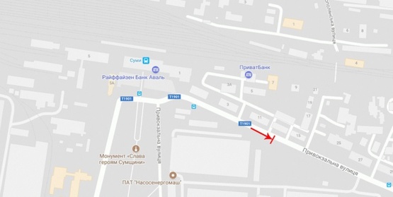 Схема рекламної площини за адресою Привокзальная ул., возле ж\д вокзала, №2