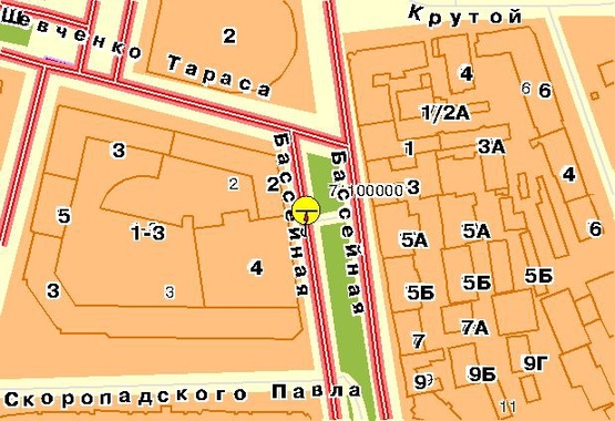 Схема рекламної площини за адресою Бессарабская площадь