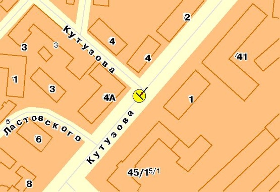 Схема рекламной плоскости по адресу Кутузова ул., на разделителе