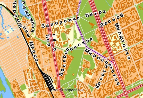 Схема рекламной плоскости по адресу Освободителей пр-т, развязка с бул.Перова, левый, в центр