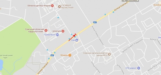 Схема рекламной плоскости по адресу Ковпака ул., перекресток Схема рекламной плоскости по адресу Ковпака ул., перекресток