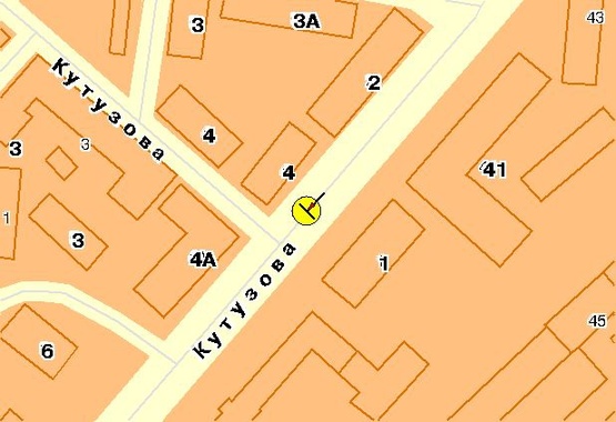 Схема рекламної площини за адресою Кутузова ул., на разделителе