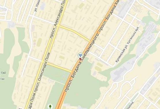 Схема рекламної площини за адресою Богдана Хмельницкого пр-т. 22/24, возле "АТЛ"