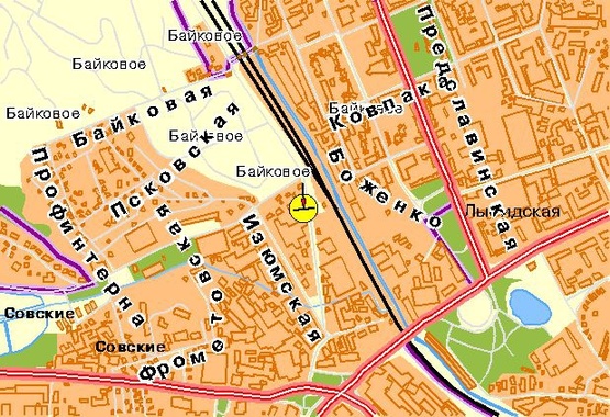 Схема рекламної площини за адресою Гринченко Н. ул., 12-й от Протасового Яра, из центра