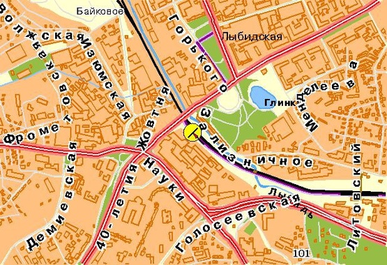 Схема рекламной плоскости по адресу Гринченко Н. ул., 14-й от Протасового Яра, в центр