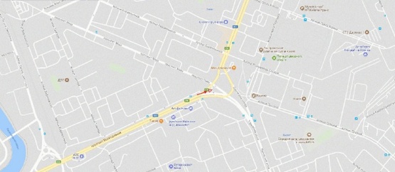 Схема рекламной плоскости по адресу Ленинградская пл., клумба, с пр-та Воссоединения, из центра