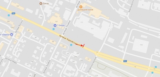 Схема рекламной плоскости по адресу Харьковская ул., напротив д.№110