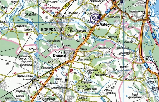 Схема рекламной плоскости по адресу Въезд в Киев, со стороны Одессы, возле н.п.Чабаны