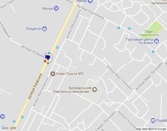 Схема рекламної площини за адресою м.Бровари, вул.Київська, 302 (Епіцентр)