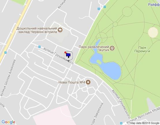 Схема рекламной плоскости по адресу м.Бровари, вул.Грушевського, 15-А, перетин з вул.Н.Сотні