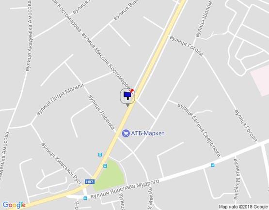 Схема рекламної площини за адресою м.Бровари, вул.Київська, 171, перетин з  вул.Костомарова