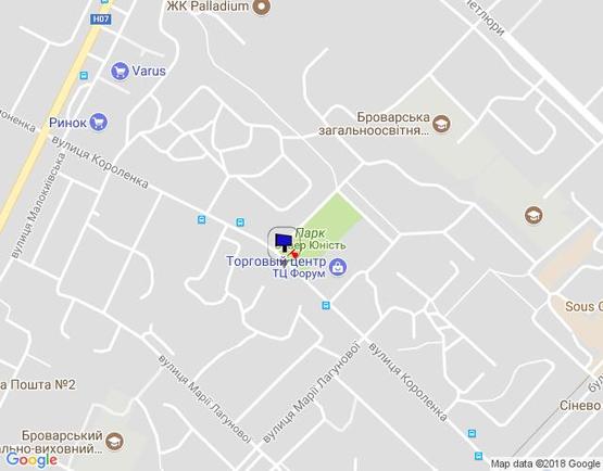 Схема рекламной плоскости по адресу м.Бровари, вул.Короленко, 51, ТЦ Форум