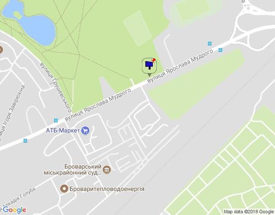 Схема рекламной плоскости по адресу м.Бровары, вул.Я. Мудрого, напроти 92