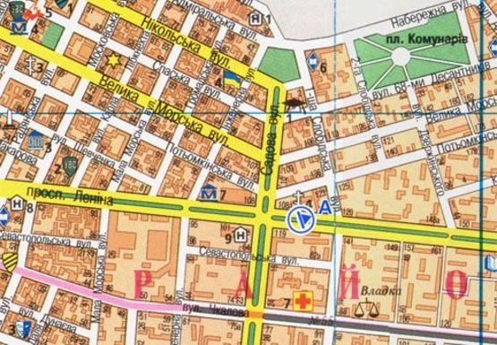 Схема рекламной плоскости по адресу Центральный пр. - Садовая ул.