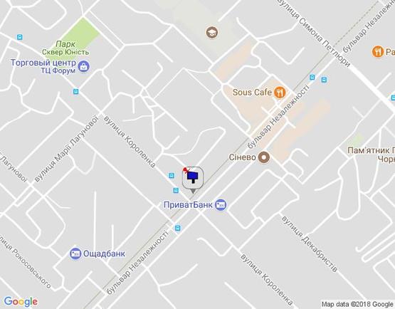 Схема рекламной плоскости по адресу м.Бровари, перетин бул.Незалежності та вул.Короленко, напрям з  бул.Незалежності