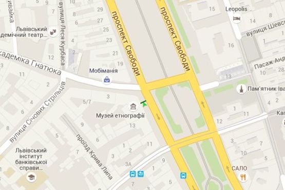 Схема рекламной плоскости по адресу Свободи просп., 15