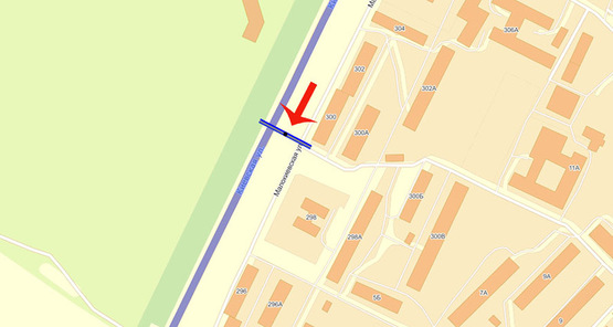 Схема рекламної площини за адресою Бровары ул.Киевская 300 (В)/400м после "Эпицентра" -  на Киев