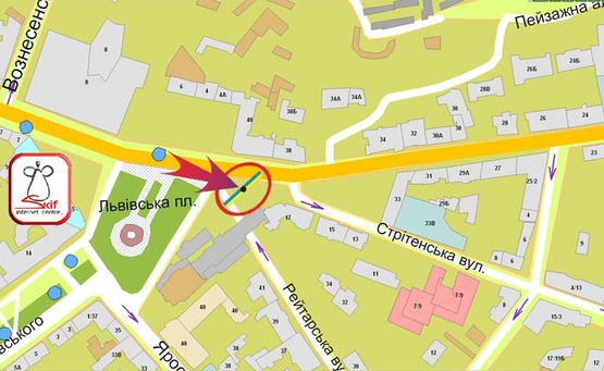 Схема рекламной плоскости по адресу Львовская Пл./Артема (Триедер) Схема рекламной плоскости по адресу Львовская Пл./Артема (Триедер)