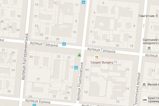 Схема рекламной плоскости по адресу Ришел'євська вул., 12 - Гречеська вул.