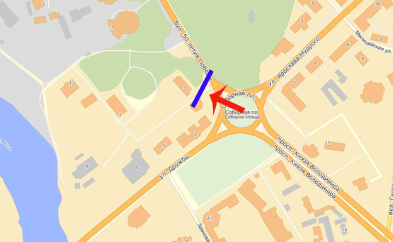 Схема рекламної площини за адресою Б.Церковь пл.Соборна Схема рекламної площини за адресою Б.Церковь пл.Соборна