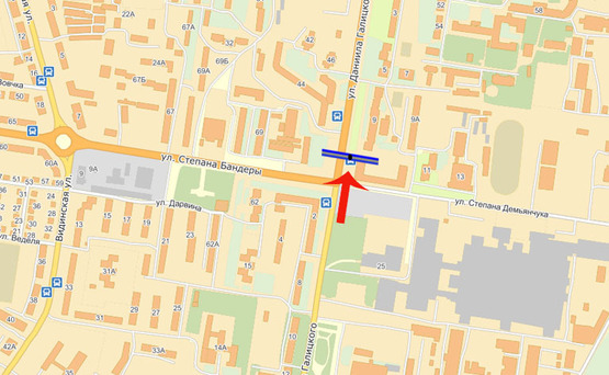 Схема рекламной плоскости по адресу ул.Степана Бандеры/ул.Д.Галицкого (А) Схема рекламной плоскости по адресу ул.Степана Бандеры/ул.Д.Галицкого (А)