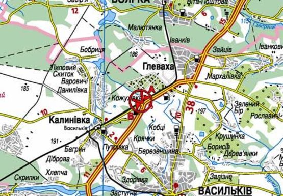 Схема рекламної площини за адресою Трасса Киев-Одесса, 31100