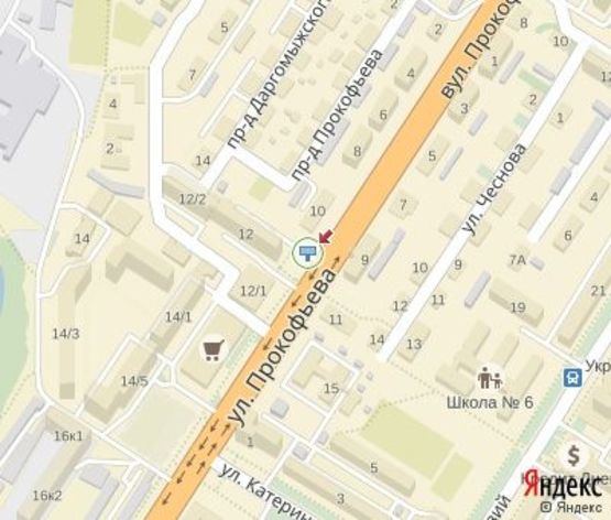 Схема рекламної площини за адресою Прокофьева ул.,12 - Даргомыжского ул.(к ТЦ "Европорт" и супермаркету "Амбар") Схема рекламної площини за адресою Прокофьева ул.,12 - Даргомыжского ул.(к ТЦ "Европорт" и супермаркету "Амбар")