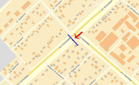 Схема рекламної площини за адресою Бровары ул.Кутузова 76 (В)