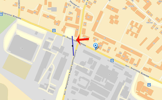 Схема рекламної площини за адресою ул.Живова / ул. Метрополита Шептицкого-правый Схема рекламної площини за адресою ул.Живова / ул. Метрополита Шептицкого-правый