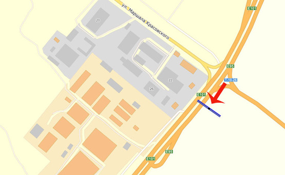 Схема рекламной плоскости по адресу Бровары Окружная/поворот на Требухов (В) - на Киев,Борисполь Схема рекламной плоскости по адресу Бровары Окружная/поворот на Требухов (В) - на Киев,Борисполь