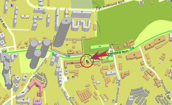 Схема рекламної площини за адресою Глубочицкая/пер.Косогорный (В)