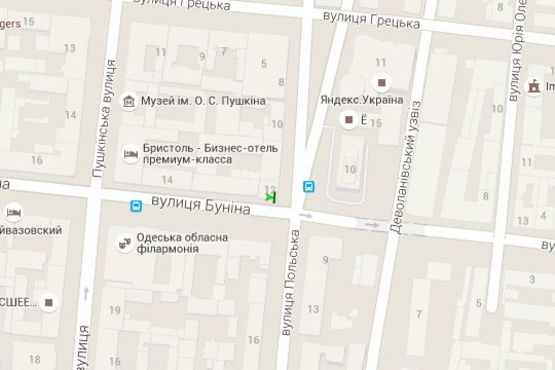 Схема рекламной плоскости по адресу Буніна вул., 12 - Польська вул. - Польський узвіз
