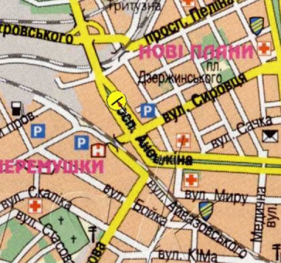 Схема рекламної площини за адресою Аношкина пр-т, пересечение с ул.Сыровца, въезд на левобережный мост, возле кафе Сафран, из центра