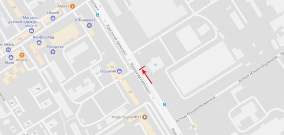 Схема рекламной плоскости по адресу Курский пр-т, напротив д.№102