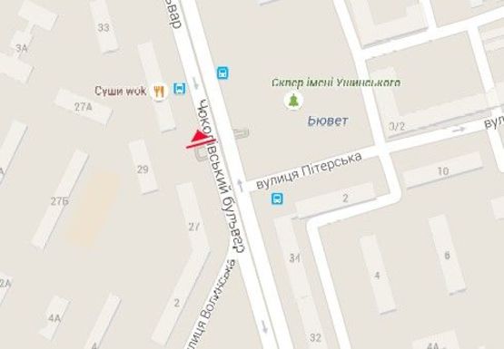 Схема рекламной плоскости по адресу Чоколовский б-р, 29